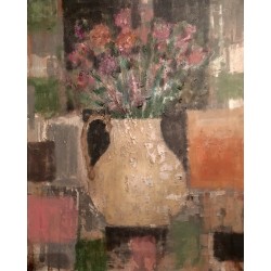 Autumn flower in vase painting