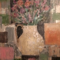 Autumn flower in vase painting