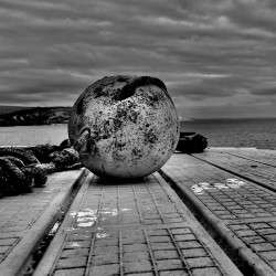 Metal ball in Swanage harbour-Dorset