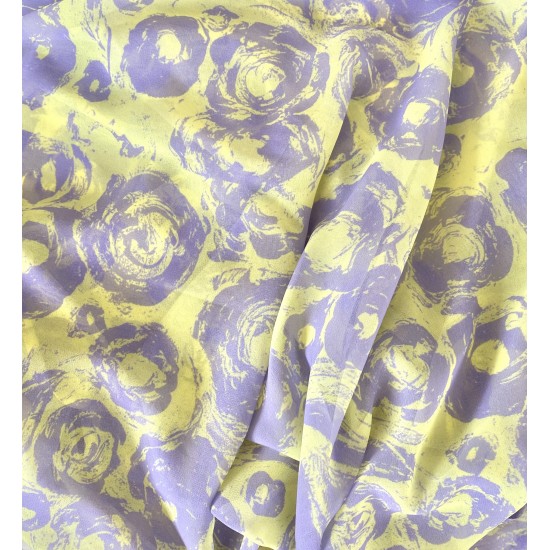 Lilac Roses on yellow