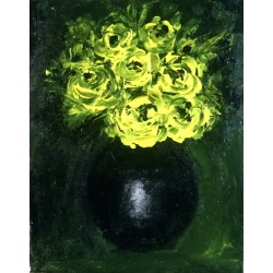 Yellow roses in vase-painting
